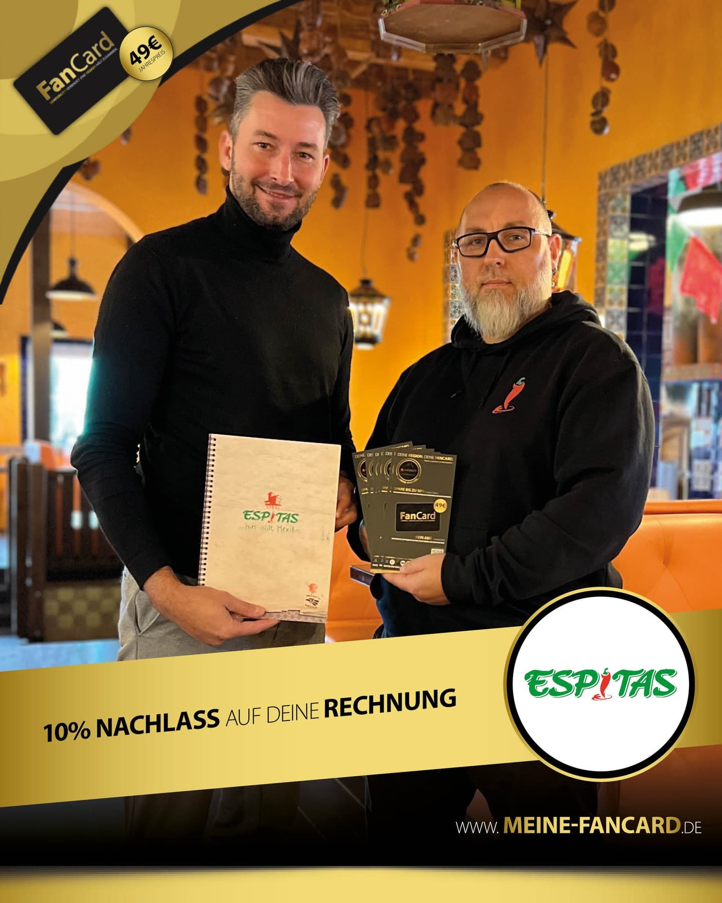 Mexikanischer Genuss mit FanCard-Vorteil 🌮 – 10 % Nachlass bei ESPITAS Magdeburg.